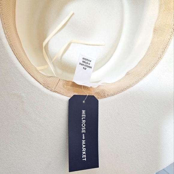 NWT Melrose and Market Novelty Boater Hat w Wide Brim Ivory Combo ONE SI… - Picture 6 of 9